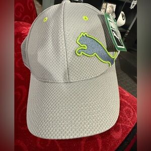 Puma Gray Cap with Lime Accents NWT